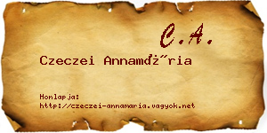 Czeczei Annamária névjegykártya
